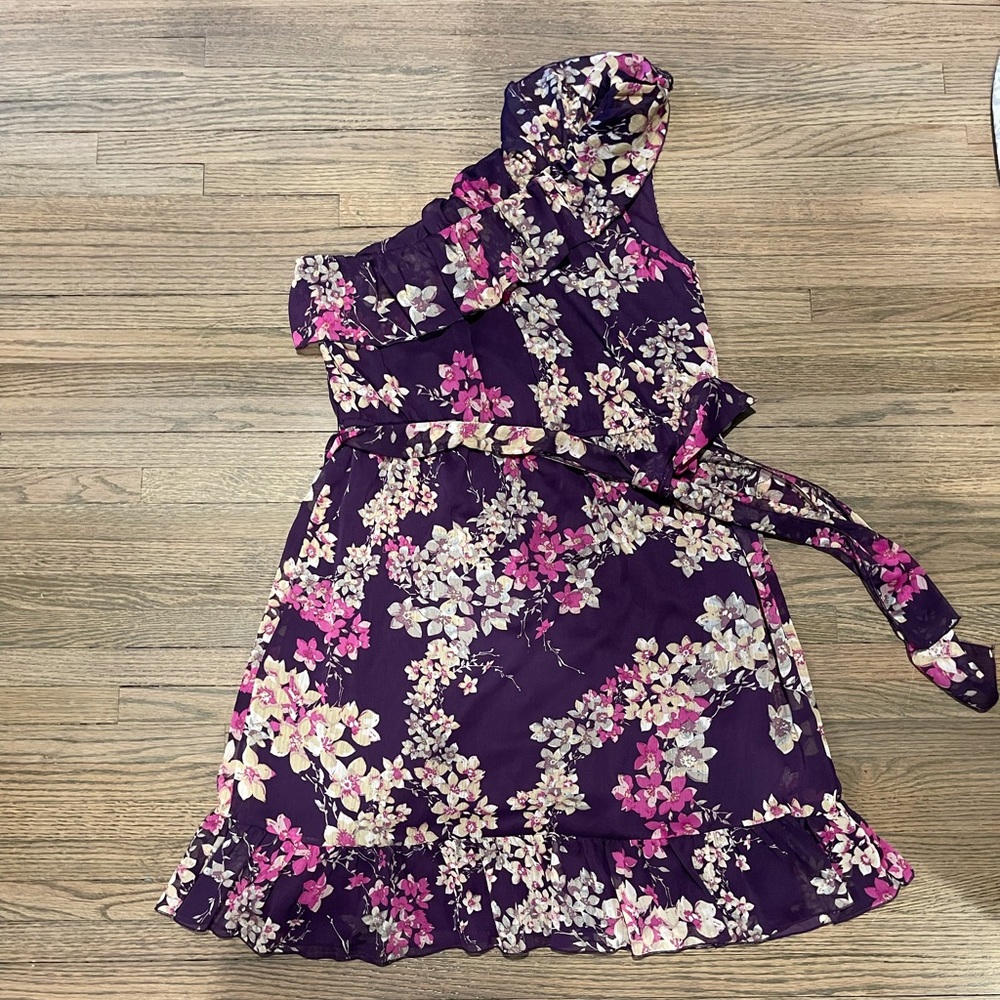 Charlotte Russe purple one shoulder dress
